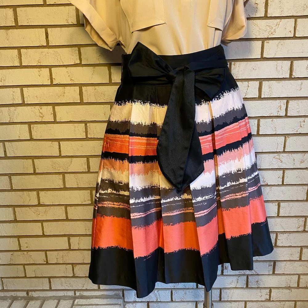 H&M | Black & Multi color pleated skirt SZ 12